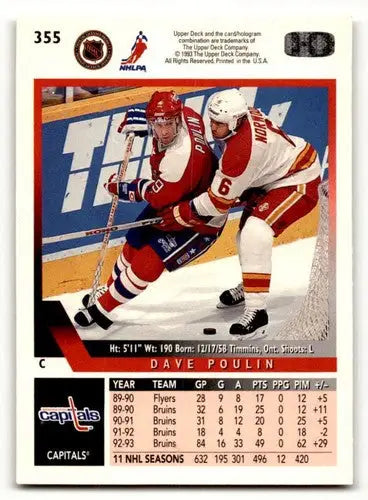 1993 Upper Deck Dave Poulin hockey card with original gloss product display