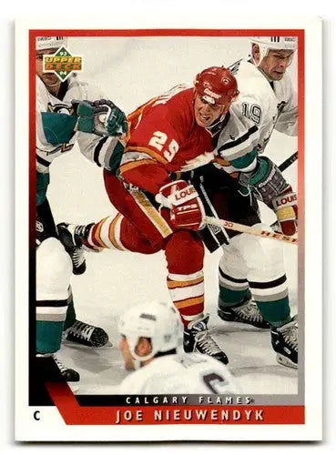Original gloss 1993 Upper Deck Joe Nieuwendyk hockey card with ID 46794