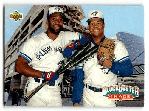 Original gloss baseball card featuring Joe Carter TMTS and Roberto Alomar from Upper Deck