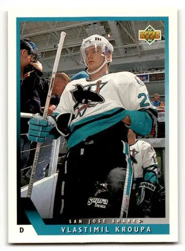 Original gloss hockey trading card of Vlastimil Kroupa from 1993 Upper Deck series