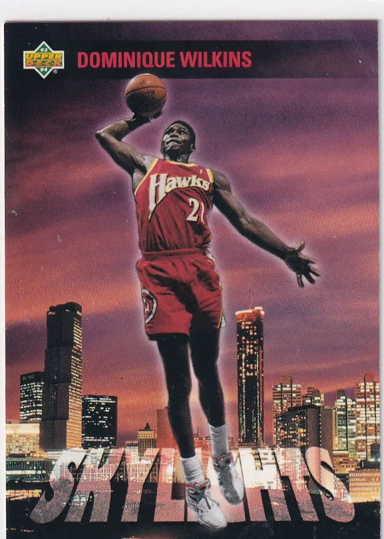 1993 UPPER DECK #467 DOMINIQUE WILKINS SKYLIGHT- ATLANTA HAWKS - Basketball Card Single