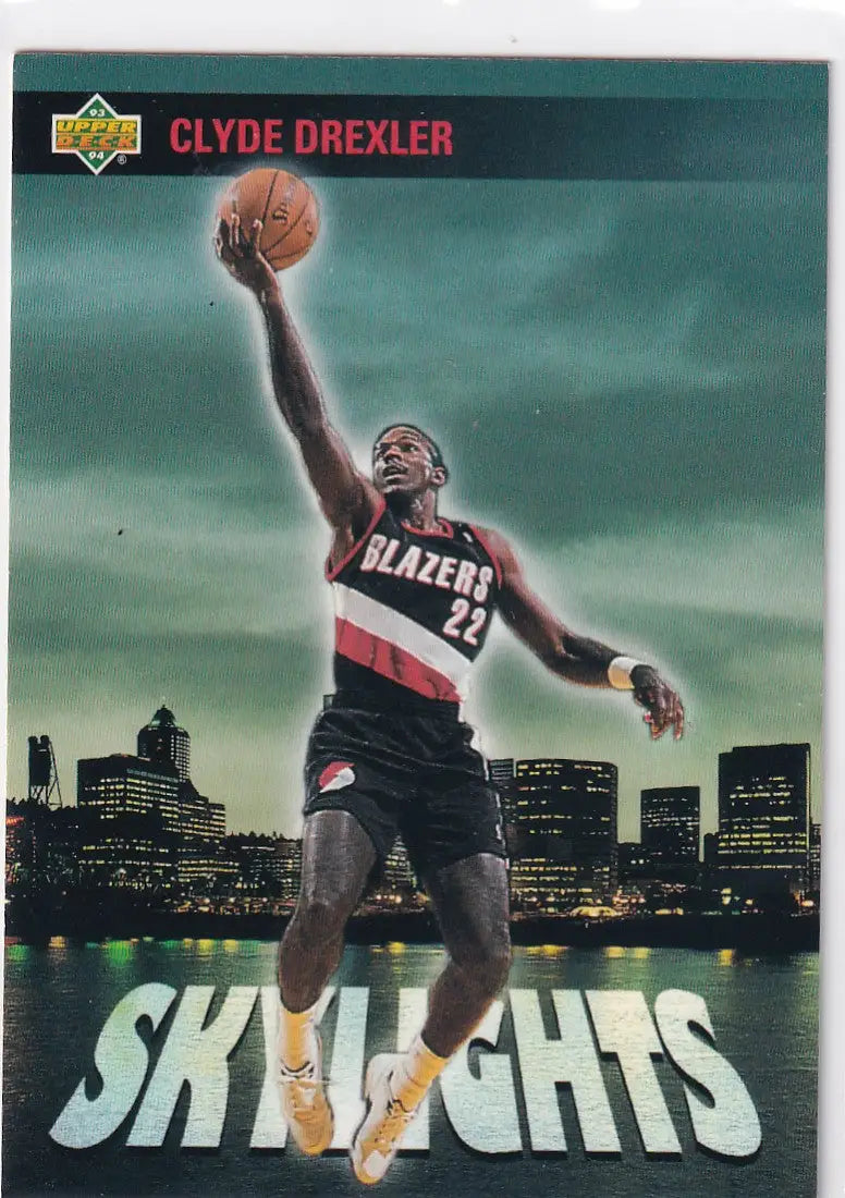 1993 UPPER DECK #473 CLYDE DREXLER SKYLIGHT- PORTLAND TRAIL BLAZZER - Basketball Card Single