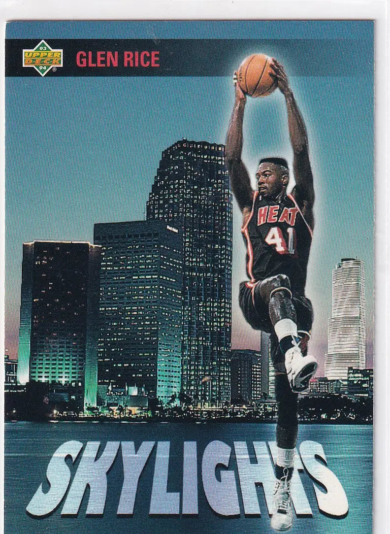1993 UPPER DECK #480 GLEN RICE SKYLIGHT- MIAMI HEAT - Basketball Card Single