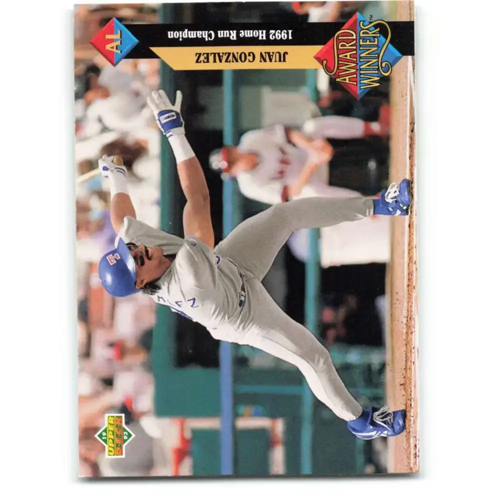 1993 Upper Deck #497 Juan Gonzalez AW VG Texas Rangers Baseball Card - Baseball Card Single