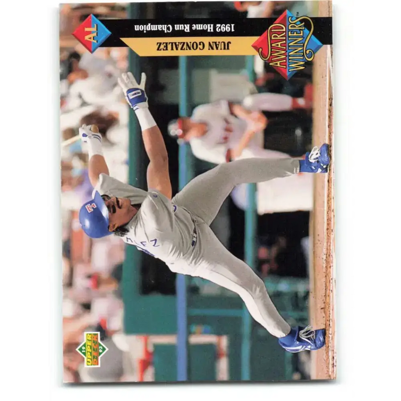 1993 Upper Deck #497 Juan Gonzalez AW VG Texas Rangers Baseball Card - Baseball Card Single