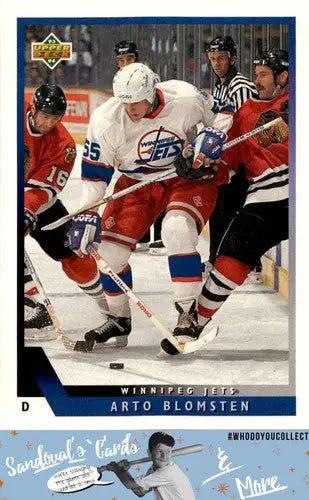 Original gloss hockey trading card featuring Arto Blomsten from 1993 Upper Deck #505