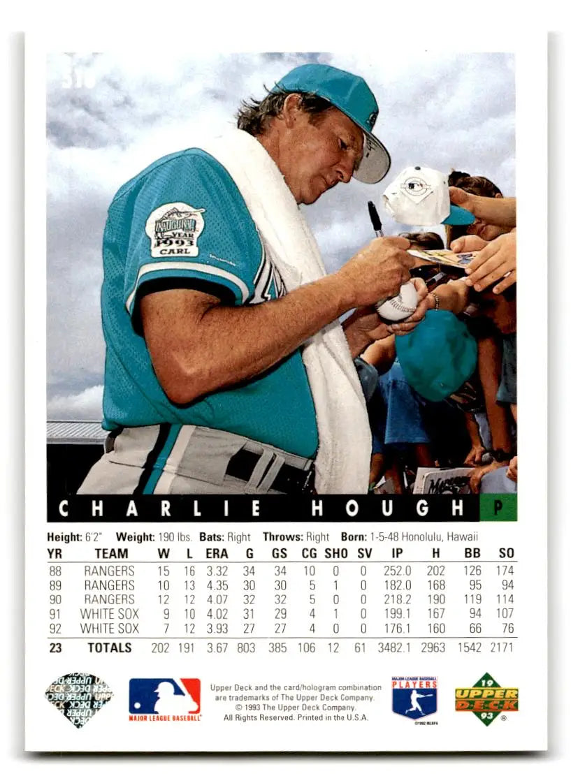 1993 Upper Deck #518 Charlie Hough - Baseball Card Single