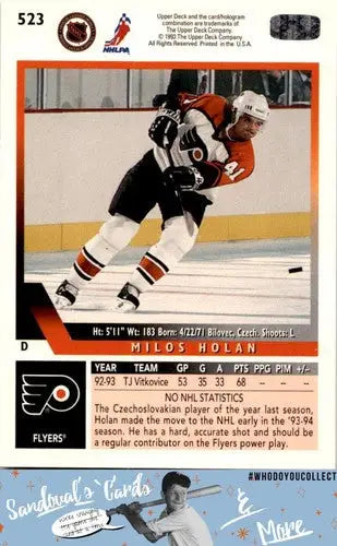 Original gloss hockey card of Milos Holan from 1993 Upper Deck series