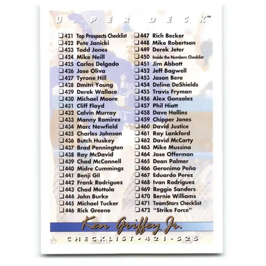 1993 Upper Deck #525 Ken Griffey Jr. CL VG Seattle Mariners Baseball Card - Baseball Card Single