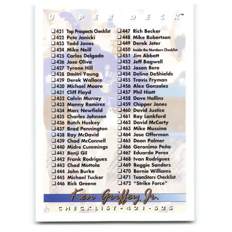 1993 Upper Deck #525 Ken Griffey Jr. CL VG Seattle Mariners Baseball Card - Baseball Card Single