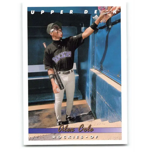 1993 Upper Deck #538 Alex Cole VG Colorado Rockies Baseball Card - Baseball Card Single