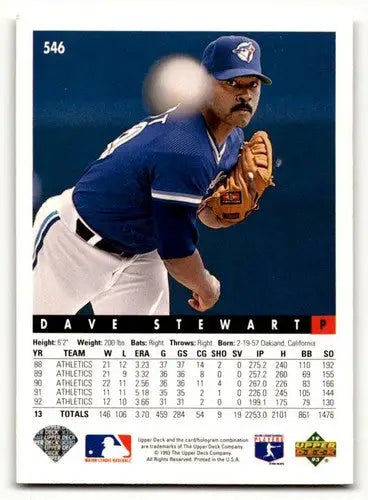 1993 Upper Deck #546 Dave Stewart Toronto Blue Jays Baseball Cards E ID:64449 - Baseball Card Single