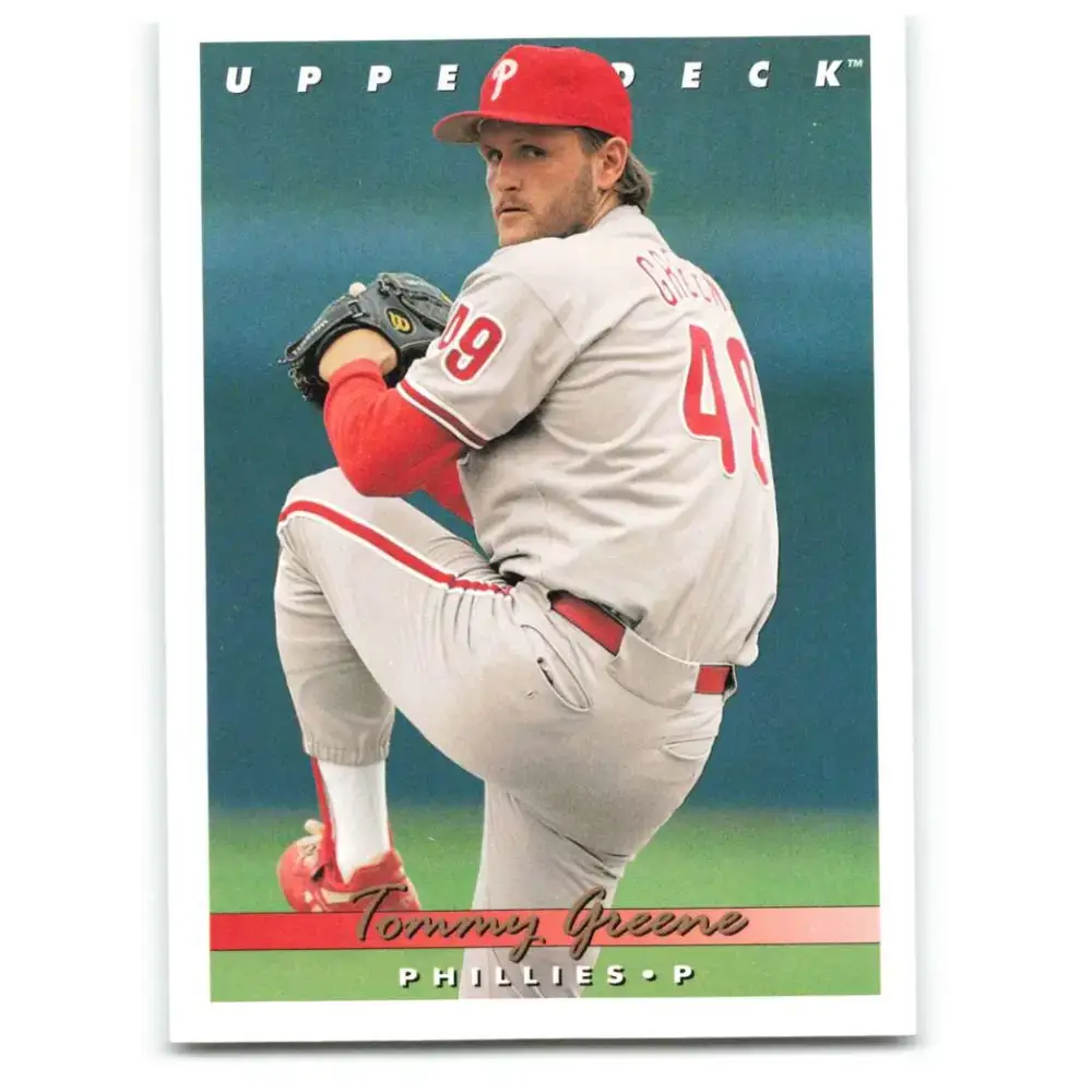 1993 Upper Deck #549 Tommy Greene VG Philadelphia Phillies Baseball Card - Baseball Card Single