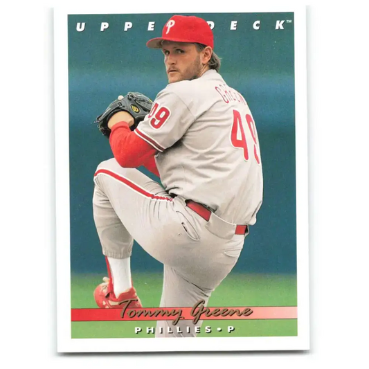 1993 Upper Deck #549 Tommy Greene VG Philadelphia Phillies Baseball Card - Baseball Card Single