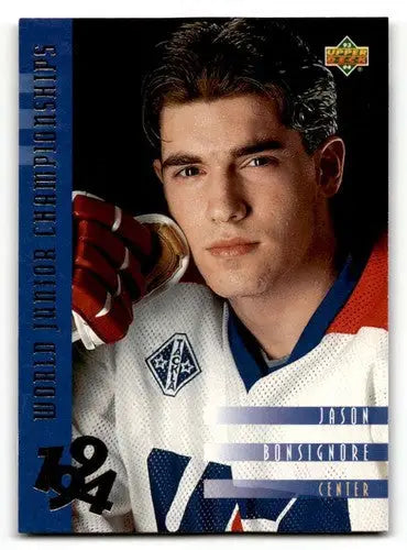 Original gloss hockey card of Jason Bonsignore from 1993 Upper Deck series
