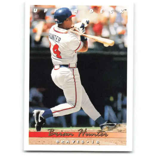 1993 Upper Deck #582 Brian Hunter VG Atlanta Braves Baseball Card - Baseball Card Single