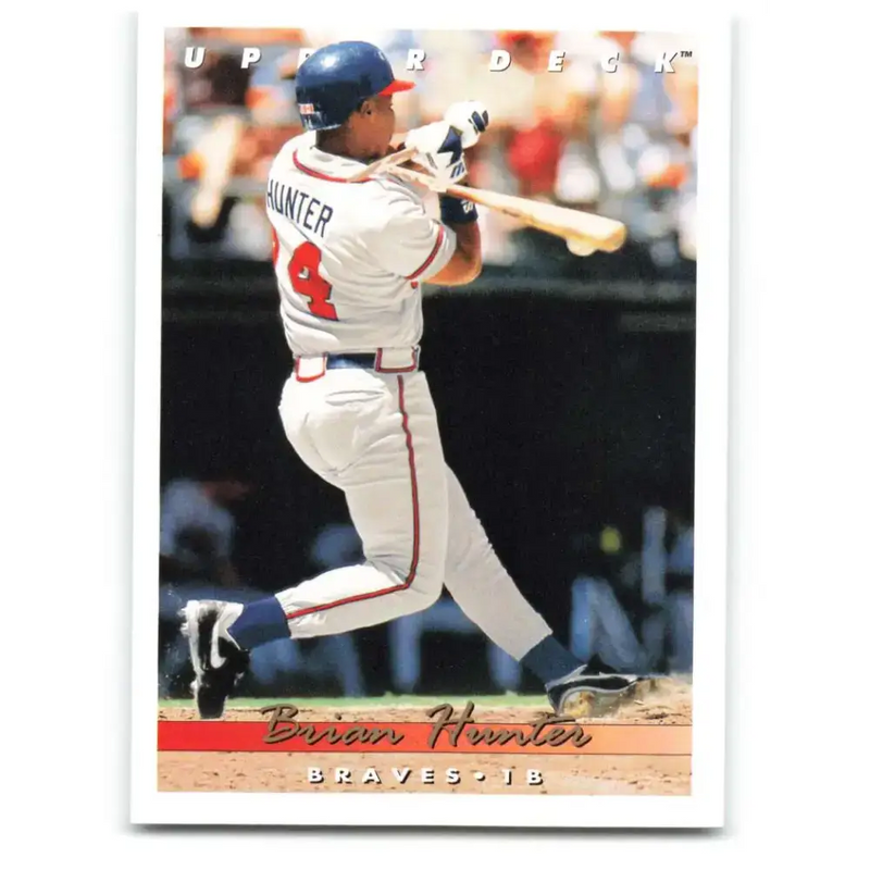 1993 Upper Deck #582 Brian Hunter VG Atlanta Braves Baseball Card - Baseball Card Single