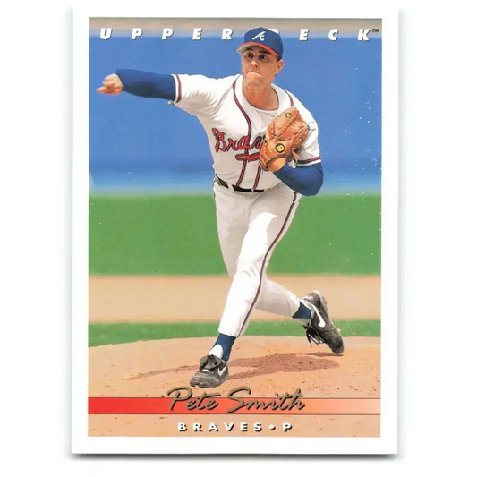 1993 Upper Deck #589 Pete Smith VG Atlanta Braves Baseball Card - Baseball Card Single