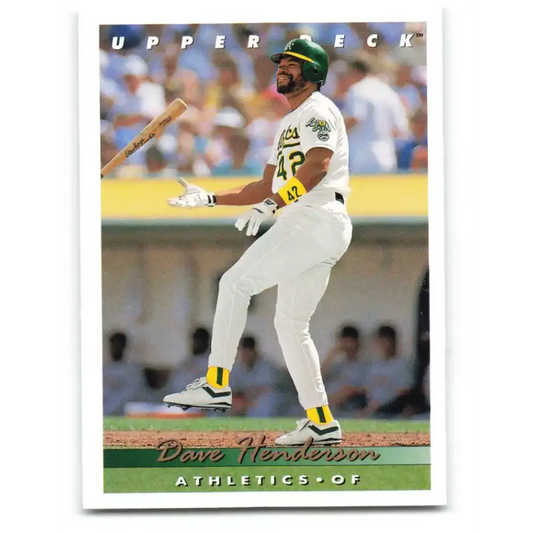 1993 Upper Deck #607 Dave Henderson VG Oakland Athletics Baseball Card - Baseball Card Single