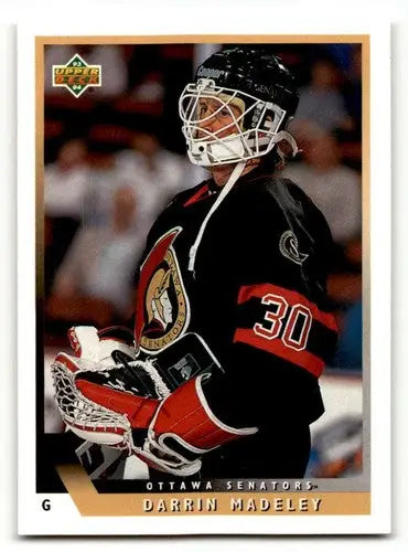 Hockey card featuring Darrin Madeley with original gloss from 1993 Upper Deck