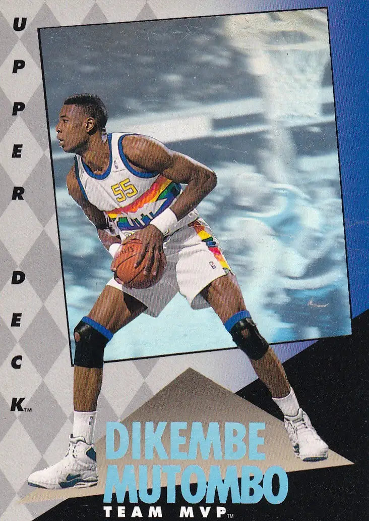 1993 UPPER DECK #7 DIKEMBE MUTOMBO HOLOGRAM- DENVER NUGGETS - Basketball Card Single