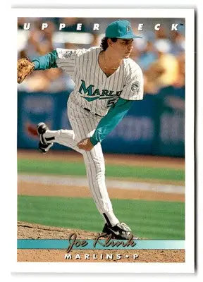Joe Klink baseball trading card from 1993 Upper Deck #715 featuring pitcher for the Marlins
