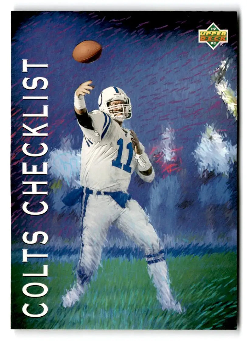 1993 Upper Deck #72 Colts Checklist - Football Card Single