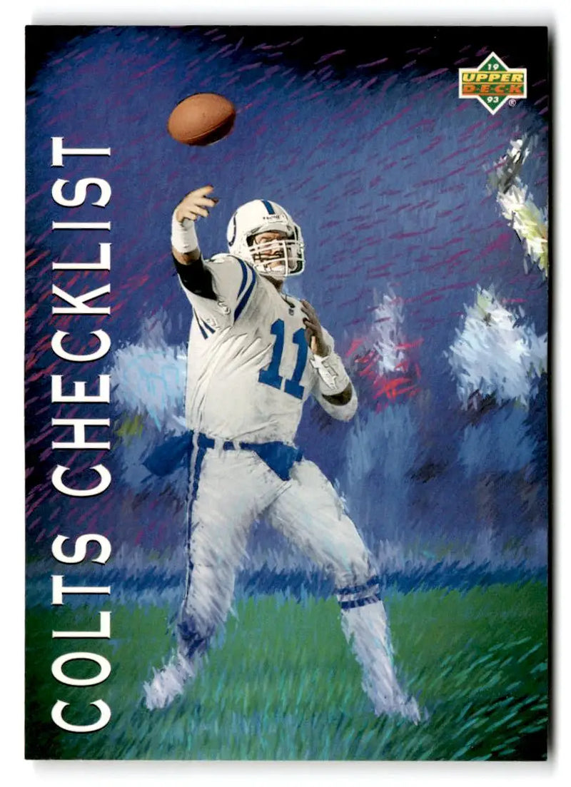 1993 Upper Deck #72 Colts Checklist - Football Card Single