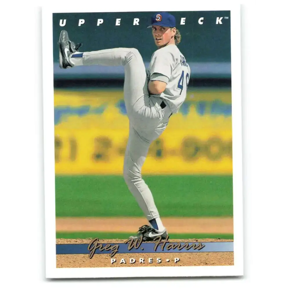 1993 Upper Deck #724 Greg Harris VG San Diego Padres Baseball Card - Baseball Card Single