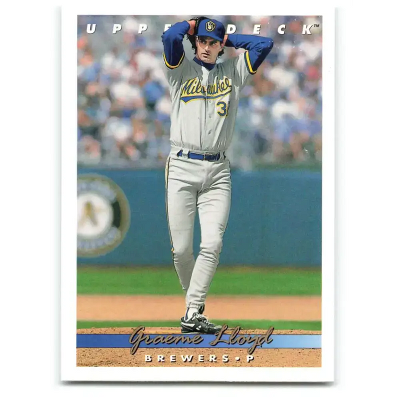 1993 Upper Deck #725 Graeme Lloyd VG RC Rookie Milwaukee Brewers Baseball Card - Baseball Card Single