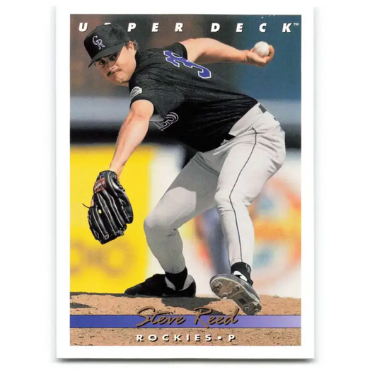 1993 Upper Deck #752 Steve Reed VG RC Rookie Colorado Rockies Baseball Card - Baseball Card Single