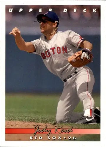 Original gloss of Jody Reed baseball card from 1993 Upper Deck #96 sports cards display
