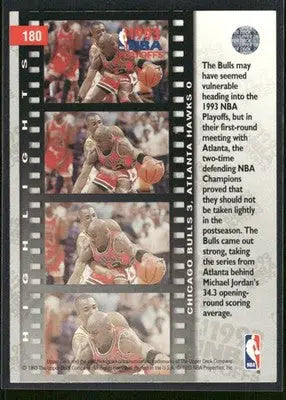 1993 Upper Deck NBA Playoffs Highlights Michael Jordan #180 Basketball