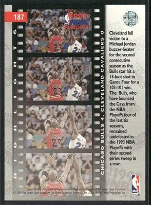 1993 Upper Deck NBA Playoffs Highlights Michael Jordan #187 Basketball - Basketball Card Single