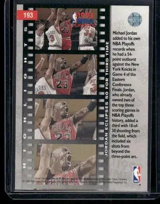 1993 Upper Deck NBA Playoffs Highlights Michael Jordan #193 Basketball