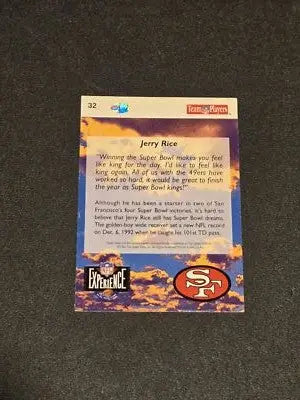 1993 Upper Deck NFL Experience #32 Jerry Rice - Football Card Single