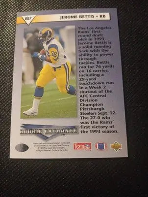 1993 Upper Deck - Rookie Exchange Jerome Bettis #RE7 (RC). Steelers. NRMT+ - Football Card Single