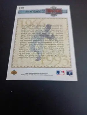 1993 Upper Deck - Then & Now Nolan Ryan #TN5. NY Mets. HOF. NRMT+ - Baseball Card Single
