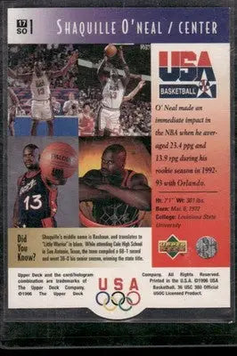 1993 Upper Deck USA Basketball Shaquille O’Neal #17 Rookie of the Year - Basketball Card Single