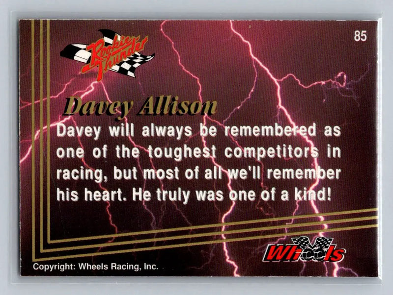 1993 Wheels Rookie Thunder #85 Davey Allison Platinum Robert Yates Racing - Racing Card Single