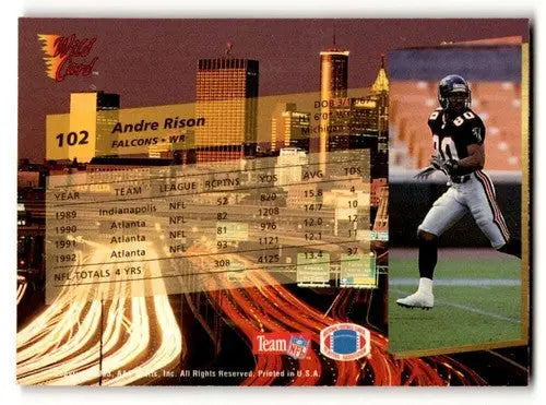 Original gloss Andre Rison Atlanta Falcons football card from 1993 Wild Card series