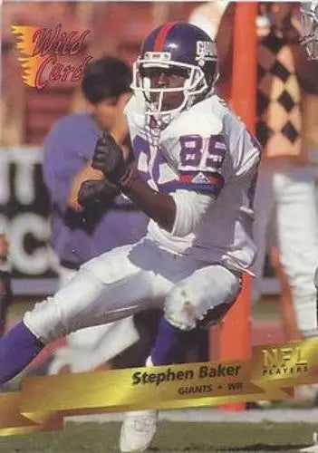 Football player in action featuring Stephen Baker during the 1993 Wild Card game with original gloss