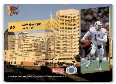 1993 Wild Card #80 Jeff George - Football Card Single