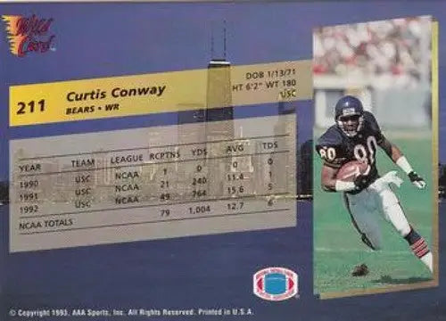1993 Wild Card Superchrome #211 Curtis Conway NM Near Mint ID:79542 - Football Card Single