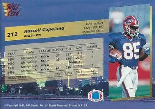 1993 Wild Card Superchrome #212 Russell Copeland NM Near Mint RC Rookie ID:79543 - Football Card Single