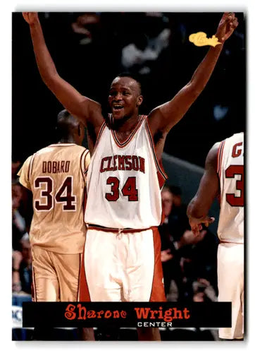 Original gloss of Sharone Wright celebrating in 1994-95 Classic #53 Simply Sandoval card