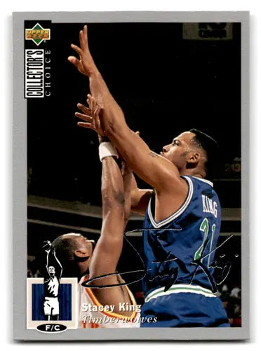 Signed Stacey King basketball card from 1994-95 Collector’s Choice Silver Signature set