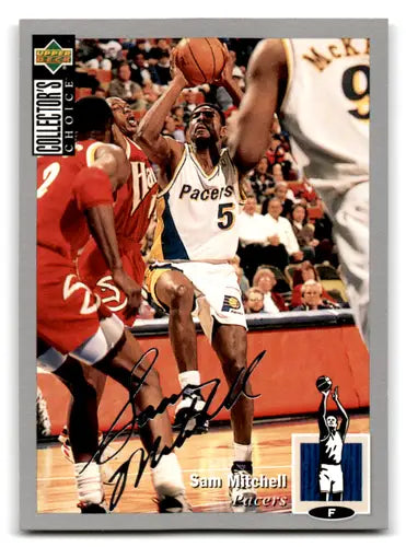 Signed Sam Mitchell basketball card from 1994-95 Collector’s Choice Silver Signature series