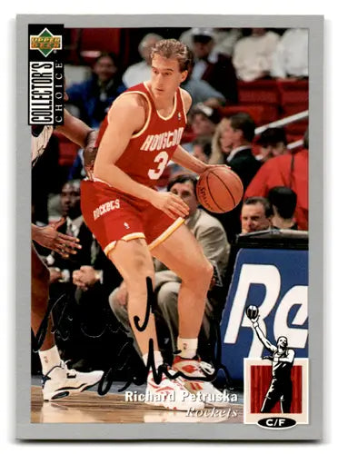 Signed Richard Petruška basketball card from 1994-95 Collector’s Choice Silver Signature series