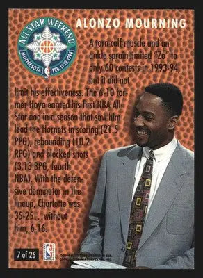 1994-95 Fleer All-Star Weekend #7 Alonzo Mourning Charlotte Hornets HOF - Basketball Card Single